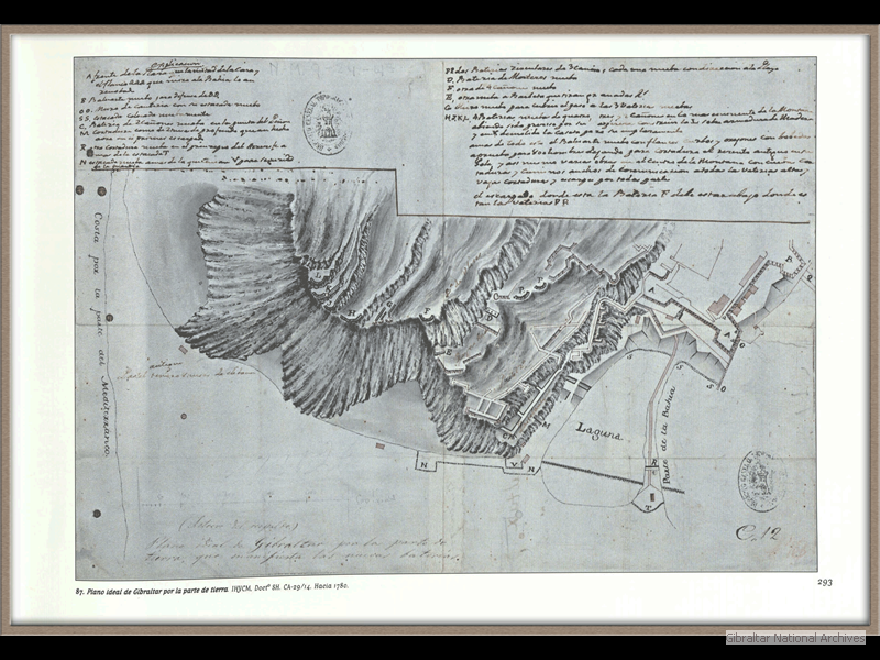 1780_Plano-ideal-de-Gibraltar-por-la-parte-de-tierra