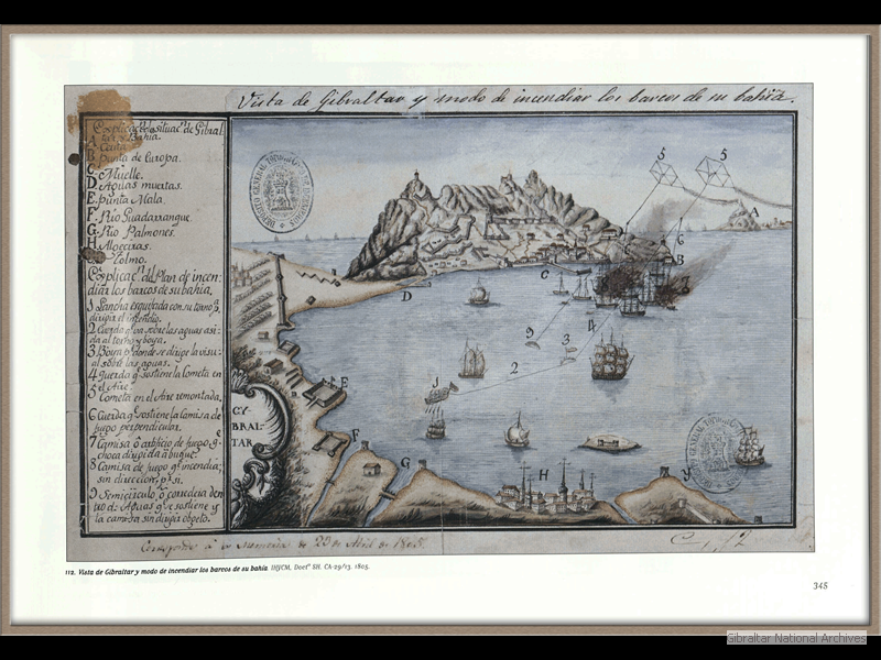 1805_Vista-de-Gibraltar-y-modo-de-incendiar-los-barcos-de-su-bahia